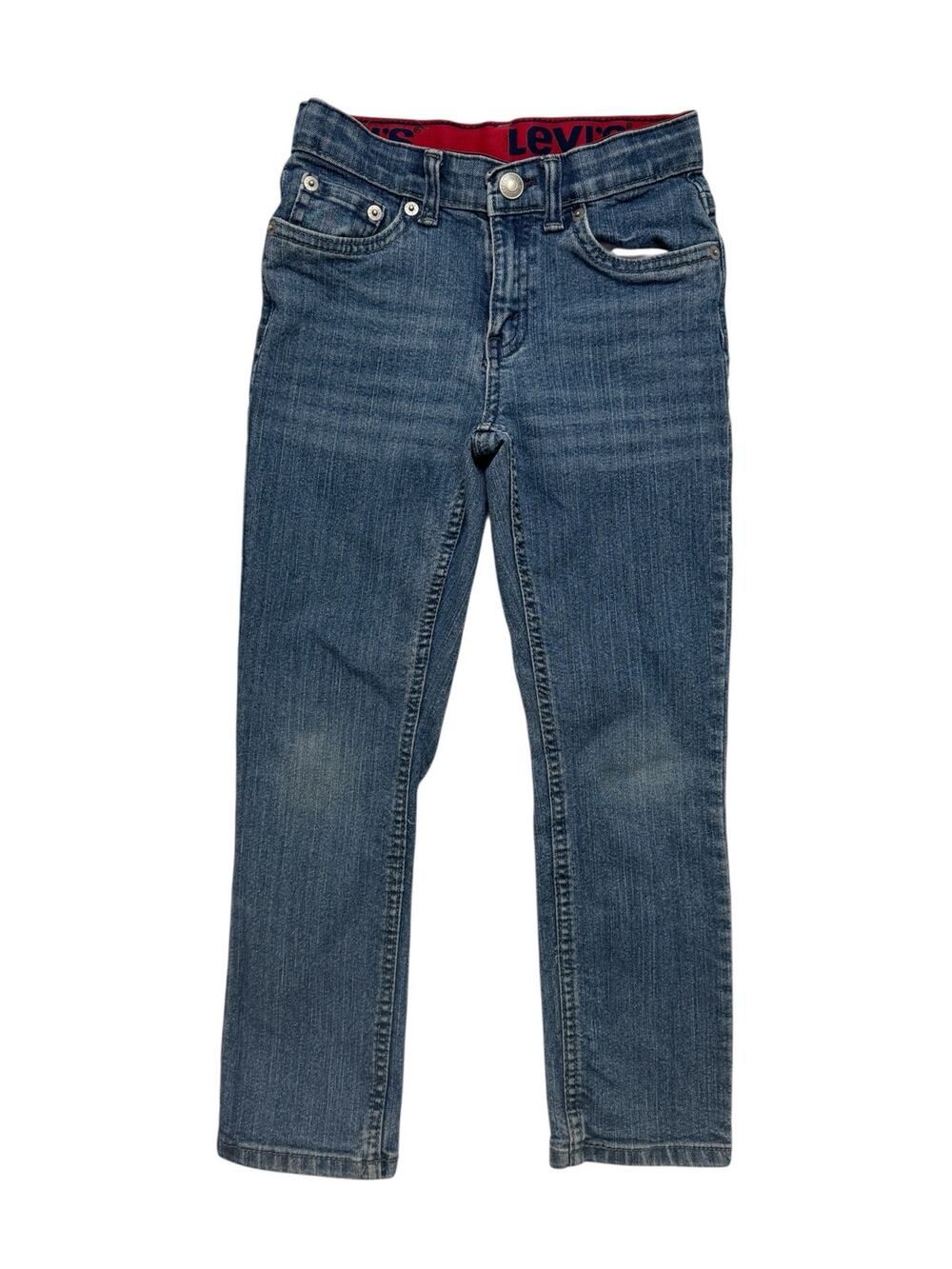 LEVIS 511 Straight Slim Fit Denim Blue Jeans Size 7 Kids Regular Adjustable
